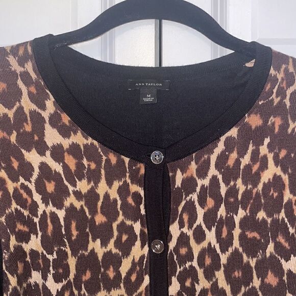 Ann Taylor animal print cardigan - Picture 2 of 5